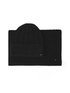 Tommy Hilfiger Zestaw Szalik i Czapka Flag Fluffy AW0AW17994 Czarny. Czarne szaliki TOMMY HILFIGER, na zimę, bez wzorów, z materiału. Za 429,99 zł.
