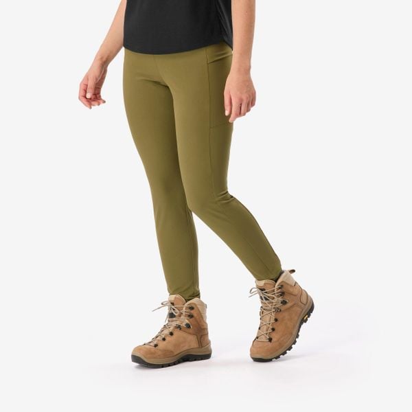 Legginsy trekkingowe damskie MT500. Brązowe legginsy SIMOND, bez wzorów, z elastanu. Za 159,99 zł.