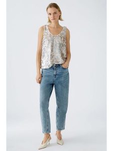 Oui Top w kolorze złoto-srebrnym rozmiar: 40. Szare topy Oui, bez wzorów, bez kołnierzyka, bez ramiączek. Za 149,31 zł.