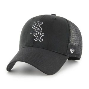 Czapka z daszkiem do baseballu '47 Mlb Chicago White Sox czarna. Czarne czapki 47 Brand, bez wzorów, z bawełny. Za 147,00 zł.