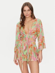 Guess Bluzka E5GH01 WH3X2 Kolorowy Regular Fit. Bluzki Guess, xl, z aplikacjami, z wiskozy, bez kołnierzyka, bez ramiączek. Za 179,99 zł.