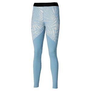 Długie legginsy damskie Mizuno BT Virtual G4. Niebieskie legginsy Mizuno, bez wzorów, długie. Za 319,00 zł.