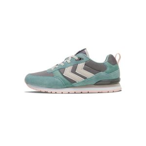 Trenerzy damscy Hummel Monaco 86 Rs. Zielone buty sportowe Hummel, bez wzorów, bez zapięcia. W wyprzedaży za 228,00 zł.