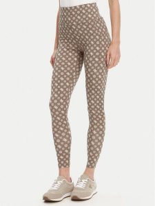 Guess Legginsy V5YB18 MC03W Brązowy Slim Fit. Brązowe legginsy Guess, z aplikacjami, z syntetyku. Za 199,99 zł.