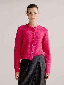 Josephine & Co Kardigan "Laurine" w kolorze różowym rozmiar: L. Różowe kardigany Josephine & Co, prążkowane. Za 195,99 zł.