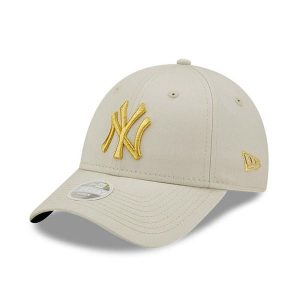 9forty czapka damska New York Yankees. Szare czapki New Era, bez wzorów, z bawełny. Za 119,99 zł.
