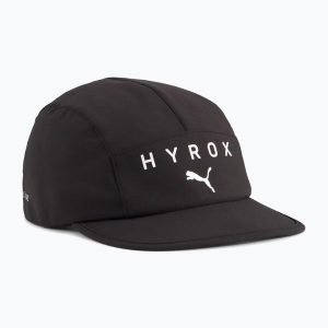 Czapka z daszkiem PUMA Hyrox Running 5 Panel. Czarne czapki Puma, bez wzorów, sportowe. Za 99,99 zł.