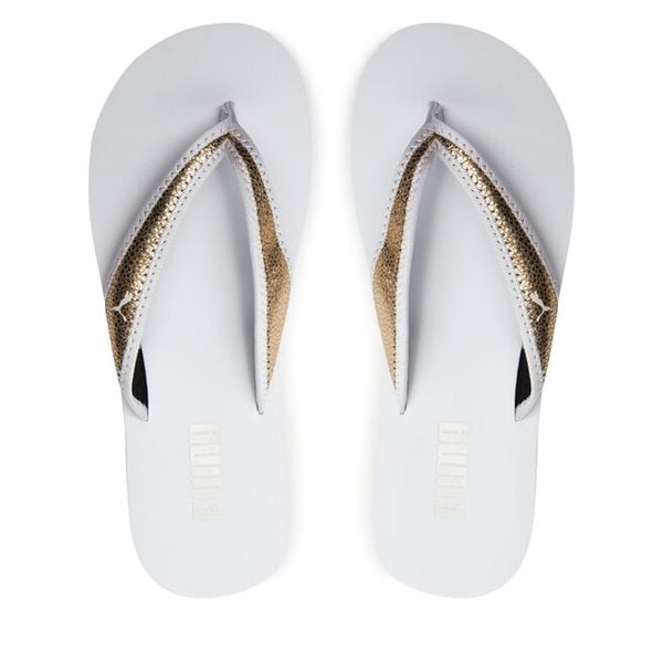 Japonki Puma. Białe klapki Puma, bez wzorów, bez obcasa. Za 119,99 zł.