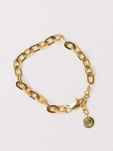 Les Lunes Bransoletka "Aura" w kolorze złotym rozmiar: onesize. Żółte bransoletki Les Lunes, ze stali. Za 56,99 zł.