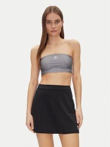 Adidas Top 3-Stripes JD3385 Szary Slim Fit. Szare topy ADIDAS, xl, bez wzorów, z syntetyku, bez kołnierzyka, bez ramiączek. Za 79,99 zł.