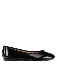 JENNY Baleriny XSFD24-0301-02 Czarny. Czarne balerinki Jenny, bez wzorów, z materiału, bez obcasa, bez zapięcia. Za 63,99 zł.