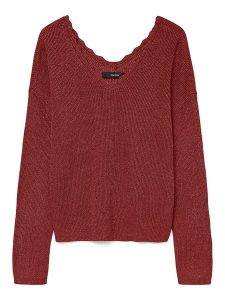 Vero Moda Sweter w kolorze bordowym rozmiar: L. Czerwone swetry oversize Vero Moda, l, bez wzorów, bez ramiączek. Za 136,13 zł.