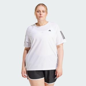 Koszulka Own The Run (Plus Size). Czarne bluzki ADIDAS, plus size, bez wzorów, z materiału, sportowe, bez kołnierzyka, plus size, bez ramiączek. Za 159,00 zł.