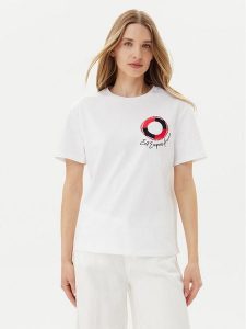 EA7 Emporio Armani T-Shirt 7W000491 AF12957 U0002 Biały Regular Fit. Białe t-shirty EA7 Emporio Armani, m, bez wzorów, z bawełny, bez kołnierzyka, bez ramiączek. Za 259,99 zł.