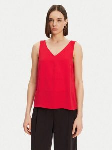Pieces Top Franan 17146424 Czerwony Regular Fit. Czerwone topy Pieces, xs, bez wzorów, z syntetyku, bez kołnierzyka, bez ramiączek. Za 69,99 zł.
