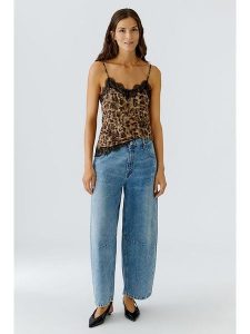 Oui Top w kolorze karmelowo-brązowym rozmiar: 44. Brązowe topy Oui, bez wzorów, z koronki, bez kołnierzyka, bez ramiączek. Za 192,33 zł.