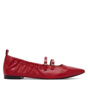 Baleriny Tamaris. Czerwone balerinki Tamaris, bez wzorów, bez obcasa, bez zapięcia. Za 349,99 zł.