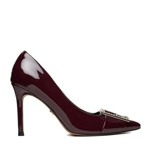 Szpilki Nine West. Czerwone szpilki Nine West, bez wzorów, bez obcasa. Za 199,99 zł.