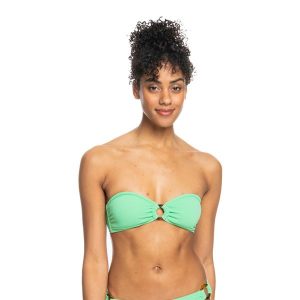 Góra od stroju kąpielowego ROXY Color Jam Bandeau. Zielone bikini Roxy, bez wzorów. Za 94,99 zł.