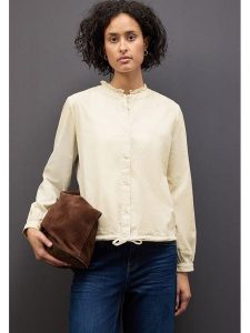 Cecil Bluzka w kolorze kremowym rozmiar: 38. Brązowe bluzki Cecil, bez wzorów, bez kołnierzyka, bez ramiączek. Za 123,25 zł.