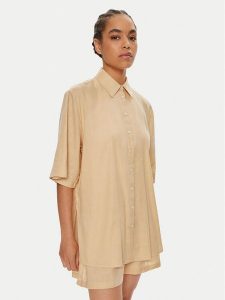 Hugo Koszula Etilliana 50515276 Beżowy Regular Fit. Brązowe koszule Hugo, bez wzorów, z lyocellu, bez kołnierzyka, bez ramiączek. Za 449,99 zł.