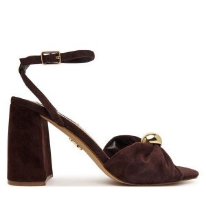 Sandały Steve Madden. Brązowe sandały Steve Madden, bez wzorów, bez obcasa, na słupku, bez zapięcia. Za 519,99 zł.
