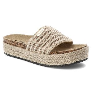 Beżowe Klapki Lee Cooper Modne Obuwie Damskie. Brązowe klapki Lee Cooper, bez wzorów, z jeansu, bez obcasa. Za 119,00 zł.