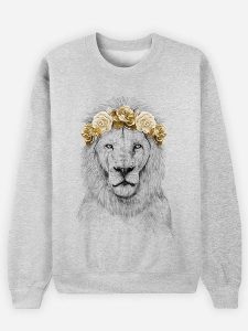 WOOOP Bluza "Festival lion autumn" w kolorze szarym rozmiar: XXL. Szare bluzy Wooop, xxl, bez wzorów, bez kaptura. Za 92,21 zł.