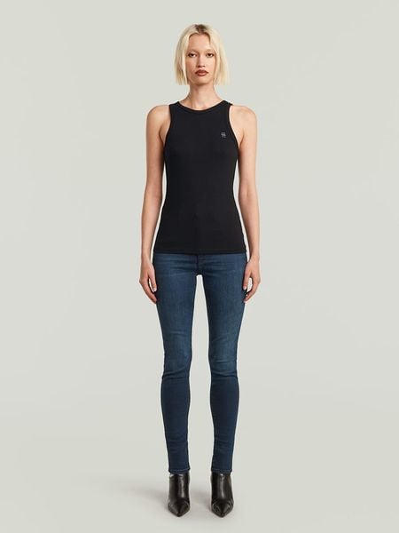 G-Star Top w kolorze czarnym rozmiar: L. Czarne topy G-Star, l, bez wzorów, retro, bez kołnierzyka, bez ramiączek. Za 106,38 zł.