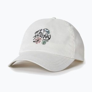 Czapka z daszkiem damska Rip Curl Holiday 5 Panel. Białe czapki Rip Curl, bez wzorów. Za 49,99 zł.