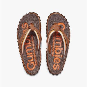 Japonki GUMBIES CAIRNS FLIP-FLOPS UNISEX. Brązowe klapki Gumbies, bez wzorów, bez obcasa. Za 99,99 zł.