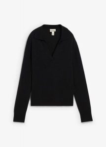 Sweter kaszmirowy z certyfikatem Good Cashmere Standard®. Czarne swetry klasyczne bonprix, z kaszmiru, bez kołnierzyka. Za 379,99 zł.