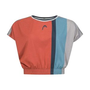 Koszulka z krótkim rękawem damska PADEL Crop Top. Brązowe bluzki Head, m, bez wzorów, sportowe, bez kołnierzyka, bez ramiączek. Za 223,80 zł.