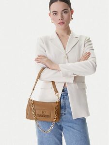 LOVE MOSCHINO Torebka JC4167PP1OL1210A Beżowy. Brązowe torebki klasyczne LOVE MOSCHINO, bez wzorów, ze skóry, bez dodatków. Za 688,99 zł.