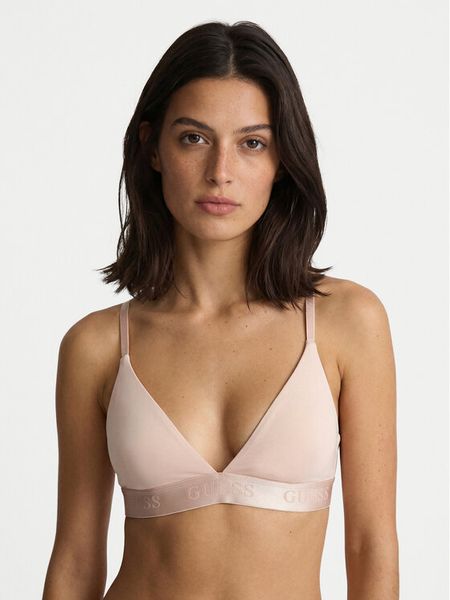 Guess Biustonosz bezfiszbinowy O6GC05 KE831 Beżowy. Brązowe biustonosze Guess, z aplikacjami, z bawełny. Za 189,99 zł.