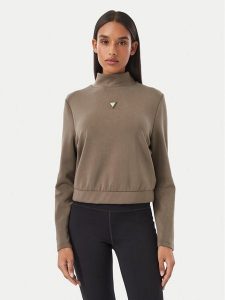 Guess Bluza V4YQ05 KCAY2 Zielony ciemny Regular Fit. Zielone bluzy Guess, xs, z aplikacjami, z syntetyku, bez kaptura. Za 324,99 zł.