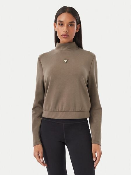 Guess Bluza V4YQ05 KCAY2 Zielony ciemny Regular Fit. Zielone bluzy Guess, xs, z aplikacjami, z syntetyku, bez kaptura. Za 324,99 zł.