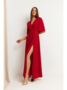 Made of emotion Sukienka w kolorze czerwonym rozmiar: M. Czerwone sukienki Made Of Emotion, na co dzień, m, bez wzorów, bez kołnierzyka, bez ramiączek, maxi, proste. Za 318,37 zł.