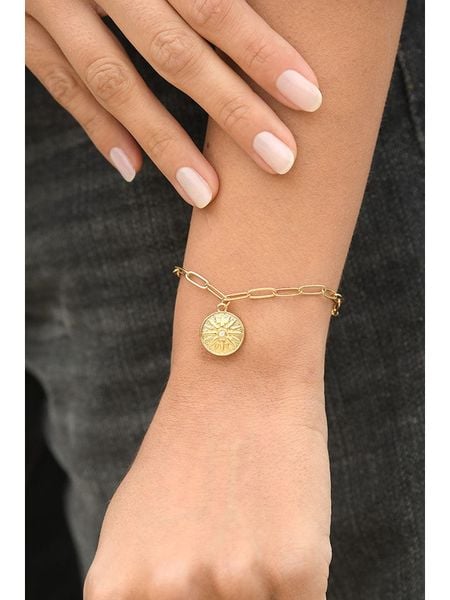 MOODE Bransoletka "Lindsey" z zawieszką rozmiar: onesize. Żółte bransoletki MOODE, ze stali. Za 39,99 zł.