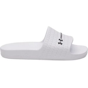 Klapki damskie Under Armour. Białe klapki Under Armour, bez wzorów, bez obcasa. Za 152,50 zł.
