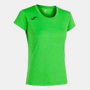 Koszulka do biegania damska Joma Record II z krótkim rękawem. Niebieskie bluzki JOMA, m, bez wzorów, sportowe, bez kołnierzyka, bez ramiączek. Za 157,99 zł.