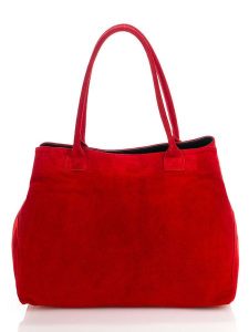ORE10 Skórzany shopper bag "Plaso" w kolorze czerwonym - 41 x 28 x 7 cm rozmiar: onesize. Czerwone shopper bag ORE10, bez wzorów, z materiału, bez dodatków. Za 225,45 zł.