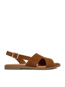 Lasocki Sandały CEO-EST-HELENA-20 Brązowy. Brązowe sandały Lasocki, bez wzorów, ze skóry, bez obcasa, na płaskiej podeszwie, bez zapięcia. Za 139,99 zł.