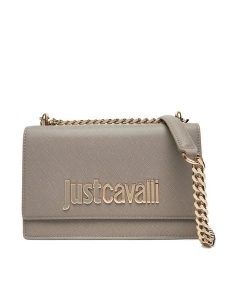 Just Cavalli Torebka 79RA4BBA Szary. Szare torebki klasyczne Just Cavalli, bez wzorów, ze skóry, bez dodatków. Za 639,99 zł.