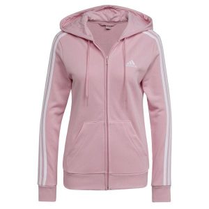 Damska bluza z polaru 3stripe zip-up adidas Essentials. Białe bluzy ADIDAS, m, bez wzorów, z polaru, bez kaptura. Za 274,50 zł.