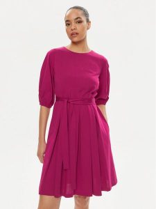 Weekend Max Mara Sukienka koktajlowa Jumbo 2415621072650 Różowy Regular Fit. Czerwone kombinezony Weekend Max Mara, s, bez wzorów, z bawełny, wizytowe, bez kołnierzyka, bez ramiączek. Za 489,99 zł.