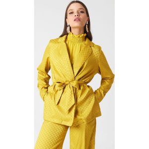 NA-KD Marynarka z wiązaniem w talii - Yellow. Marynarki i żakiety marki NA-KD. W wyprzedaży za 60,88 zł.