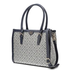 Granatowa Torebka Pepe Moll Elegancka Shopperka Damska. Niebieskie listonoszki Pepe Moll, z aplikacjami, ze skóry ekologicznej, bez dodatków. Za 309,00 zł.