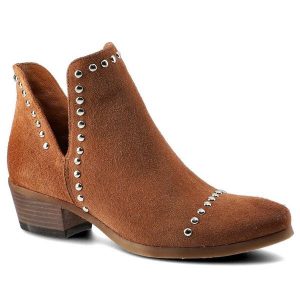 Rude Botki Carinii Damskie Modne Obuwie Jesienne. Brązowe botki Carinii, na jesień, bez wzorów, z jeansu, bez obcasa, na obcasie, bez zapięcia. Za 299,00 zł.
