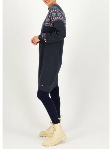 Blutsgeschwister Sukienka "Scandi woodsonshore" w kolorze granatowym rozmiar: XL. Niebieskie sukienki Blutsgeschwister, na co dzień, s, bez wzorów, z wiskozy, klasyczne, bez kołnierzyka, bez ramiączek, mini, proste. Za 232,78 zł.